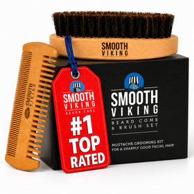 SMOOTH VIKING front packaging showing brush and comb, tidy gift-ready set