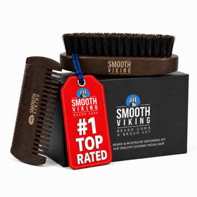 SMOOTH VIKING BEARD CARE front packaging showing complete brush and comb set