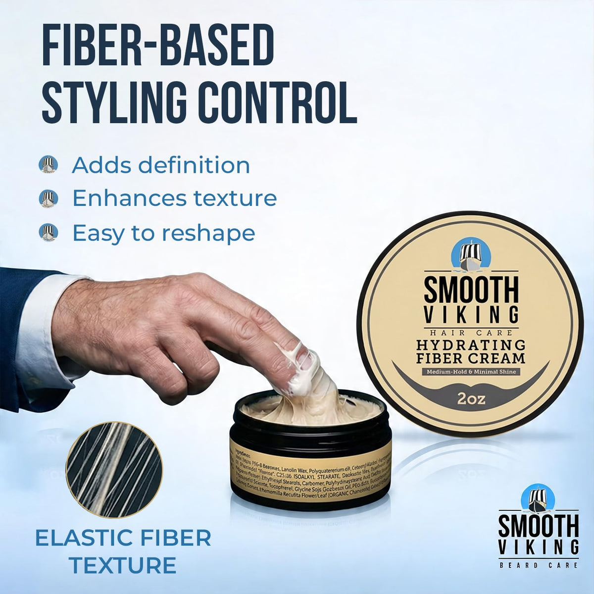 SMOOTH VIKING before and after hair photo showing fuller-looking, natural finish