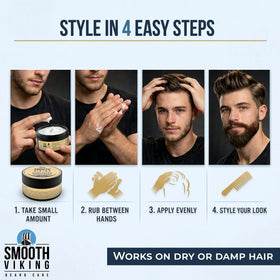SMOOTH VIKING in morning routine setting showing fast styling for busy mornings