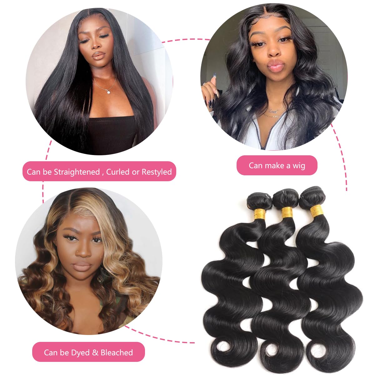 Smoothair installed body wave hairstyle showing natural movement and volume benefit