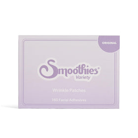 Smoothies patch next to hand on bedside table showing scale and travel-ready convenience