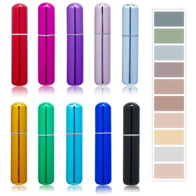 Smtheasy front view of ten atomizers showing colorful finishes and compact design