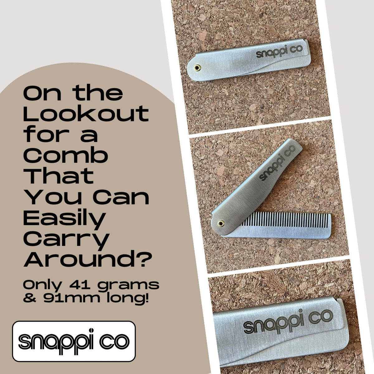Snappi Co close-up of finely spaced teeth highlighting smooth detangling benefit