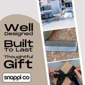 Snappi Co folded comb in a jeans pocket demonstrating compact portable convenience
