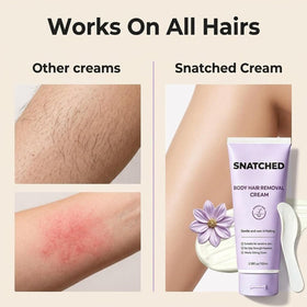 Snatched Cream legs before and after demonstrating smooth skin result