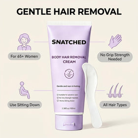 Snatched Cream on bathroom shelf in lifestyle scene promoting convenient grooming