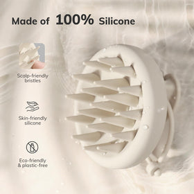 Sndyi close-up of soft silicone bristles, gentle exfoliation benefit