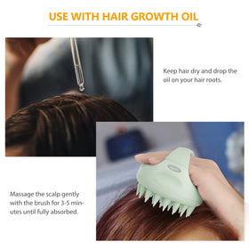 Sndyi used on dry hair illustrating convenient scalp massage