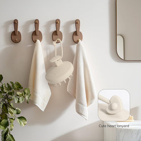 Sndyi brush styled on bathroom shelf, spa-like self-care benefit