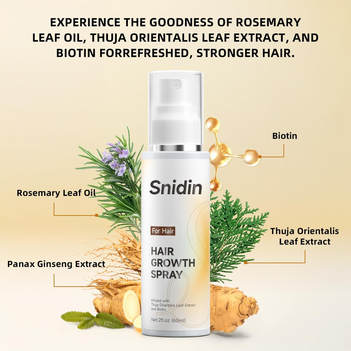 Snidin bottle label detail closeup to view ingredient and usage information