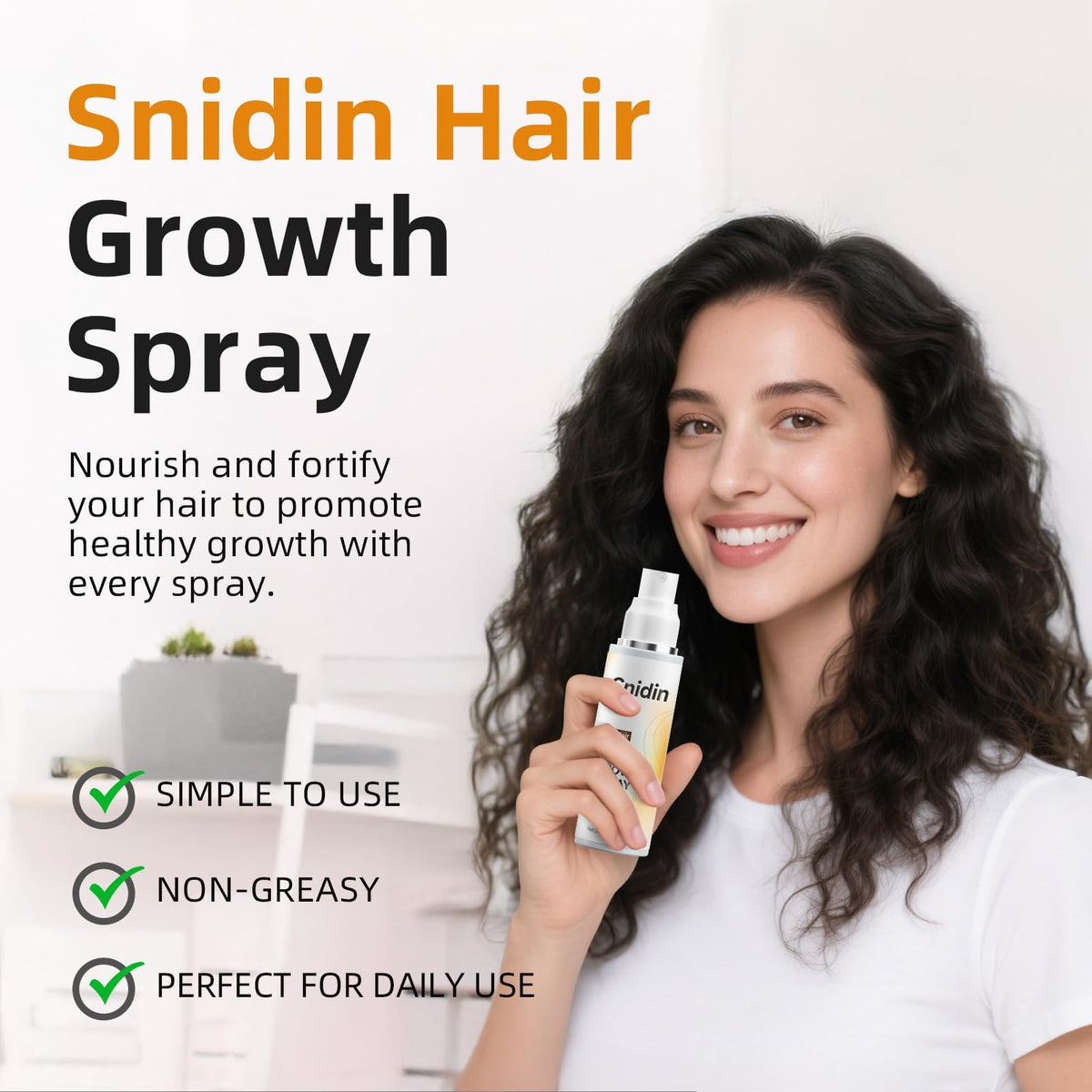 Snidin on bathroom shelf lifestyle shot conveying daily routine convenience