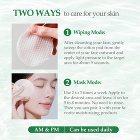 Snidin pad used as five-minute mask illustrating deeper moisture infusion