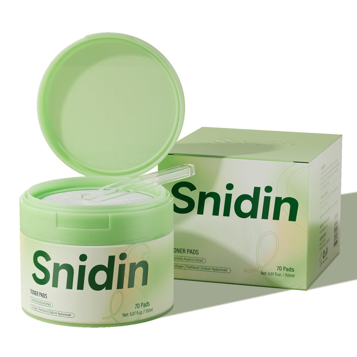 Snidin pads arranged in bathroom setting conveying daily routine and calming ritual