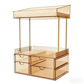 SNSLXH front view transparent organizer showing tidy cosmetics and easy access