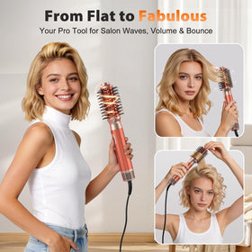 SnugLuv left 32mm auto‑wrap curler showing barrel for consistent curls