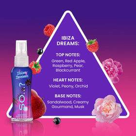So...? lineup of all six fragrance bottles displaying choice and color cues