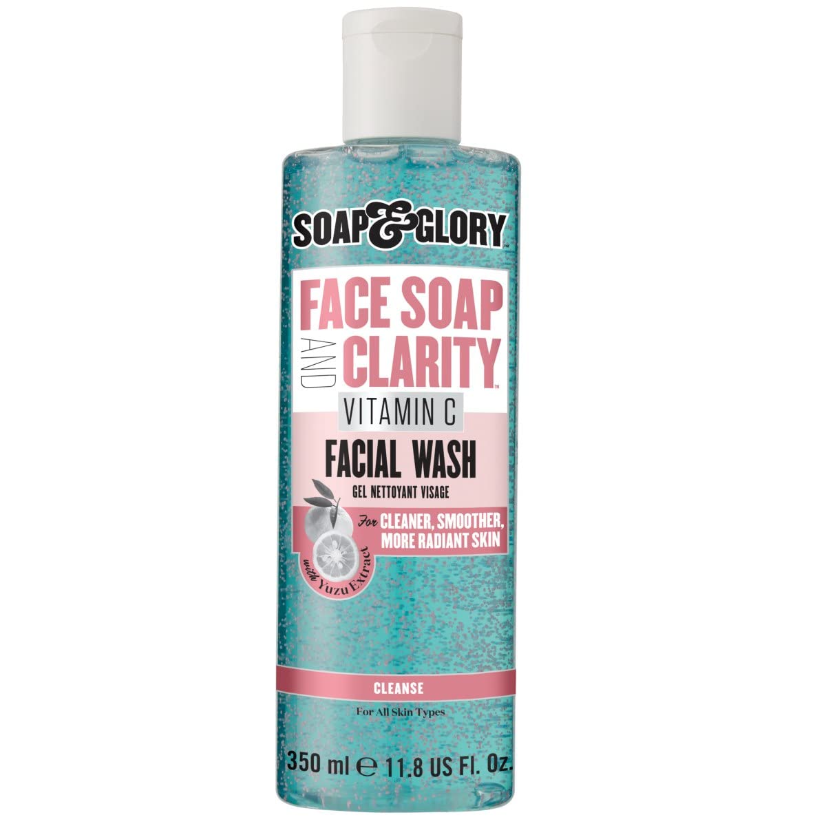Soap & Glory front packaging showing bottle and label for confident cleansing