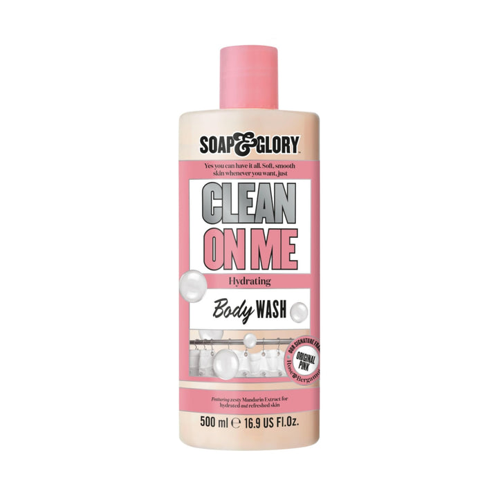 Soap & Glory front bottle showing label and size for clear identification and shelf appeal