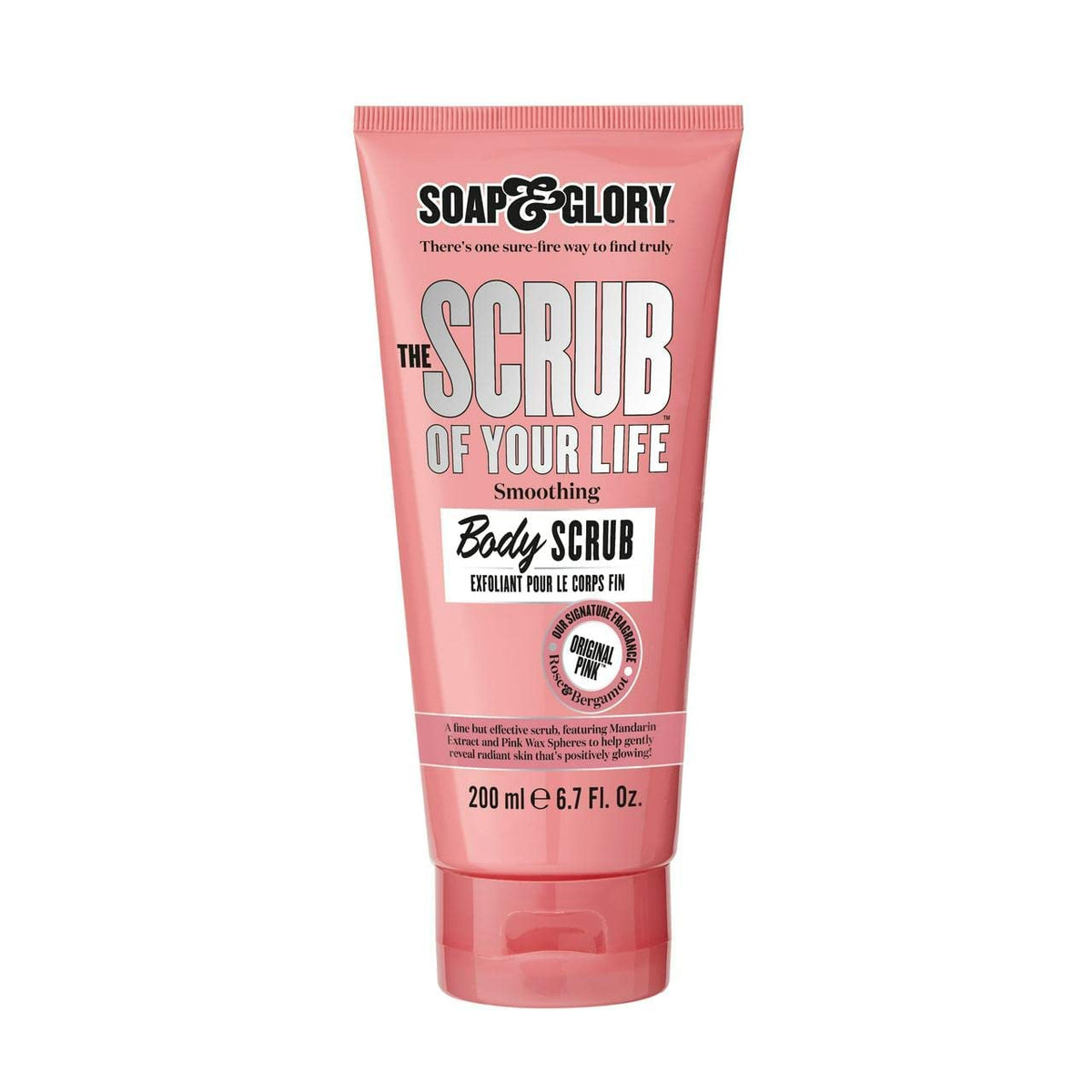Soap & Glory front packaging showing 200ml tub and branding benefit: clear product identity