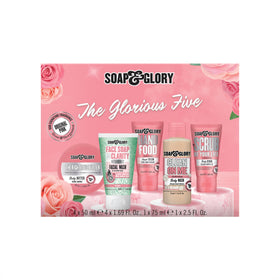Soap & Glory front packaging of the five-piece gift set showing all items