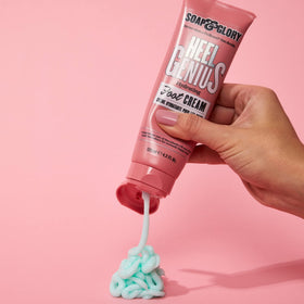 Soap & Glory Heel Genius cream texture close-up revealing rich consistency for deep hydration