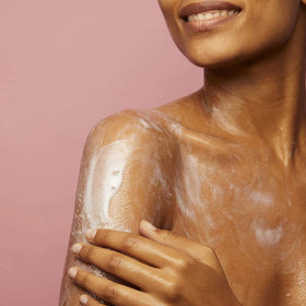 Soap & Glory rich lather on loofah demonstrating creamy foam and gentle cleansing