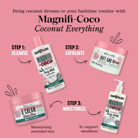 Soap & Glory back label details with directions and ingredient highlights