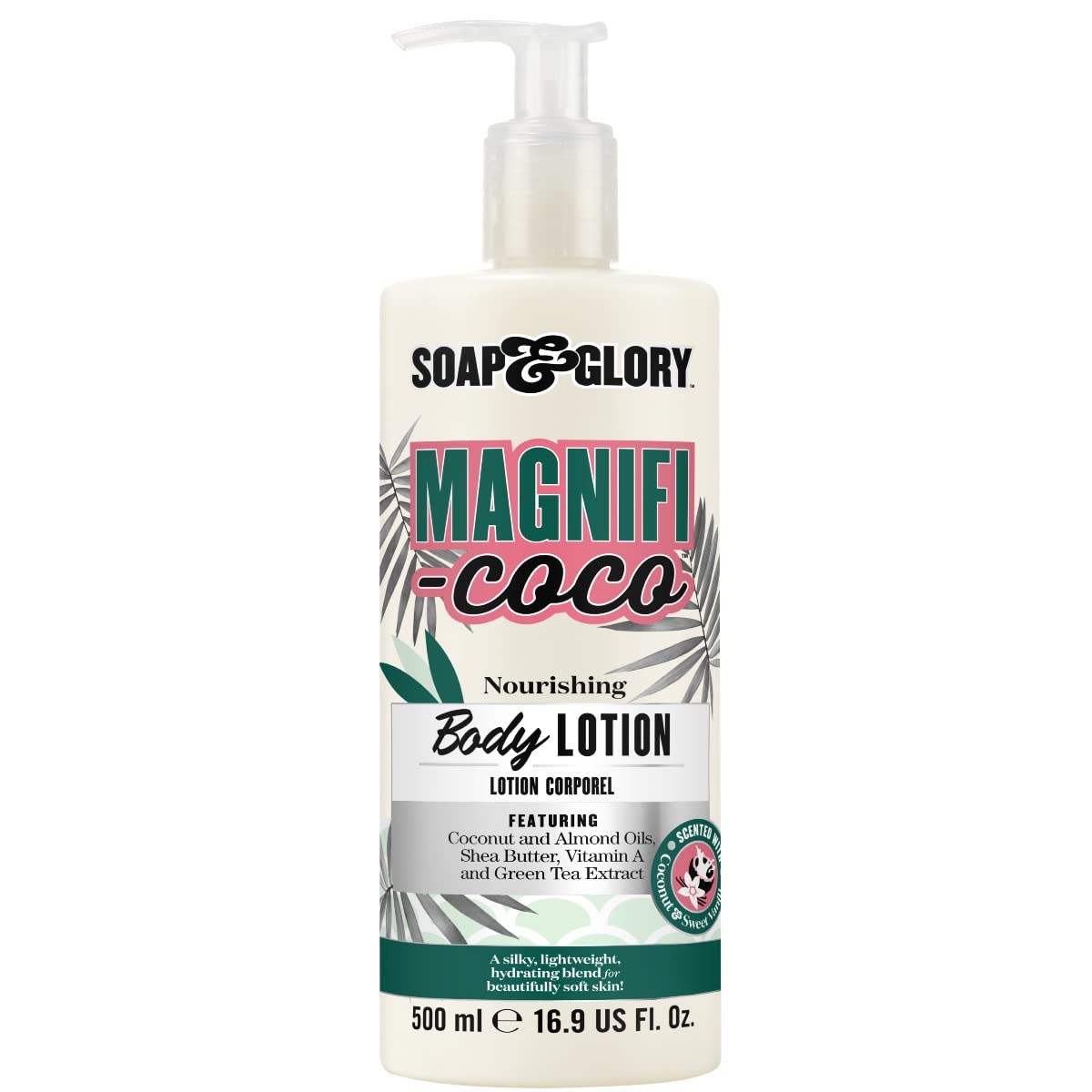 Soap & Glory front bottle showing label and 16.9 fl oz size for everyday hydration