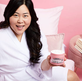 Soap & Glory body butter applied on arm demonstrating smooth absorption