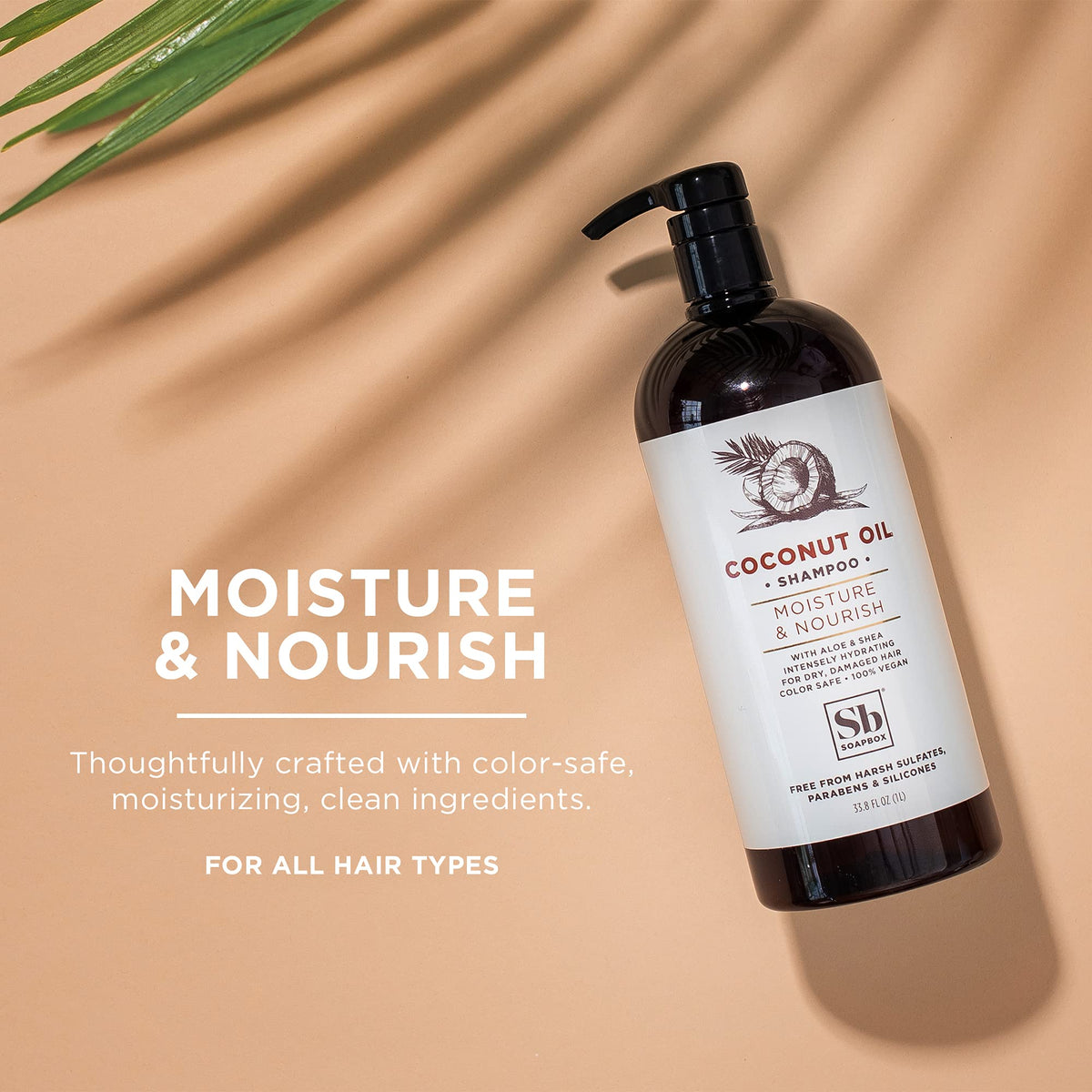Soapbox pump dispensing shampoo showing easy application and control