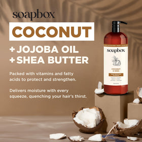 Soapbox conditioner creamy texture poured to show moisturizing feel