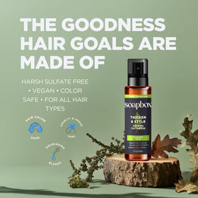 Soapbox ingredients label detail noting clean formulation benefits