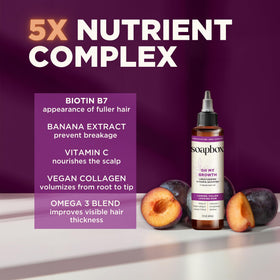 Soapbox label close-up with ingredients list emphasizing vitamin and collagen benefit