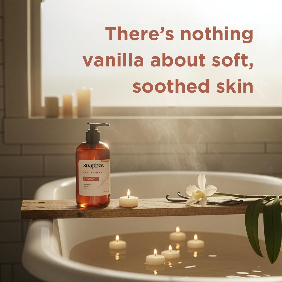 Soapbox lather on hands illustrating gentle foam and moisturized feel