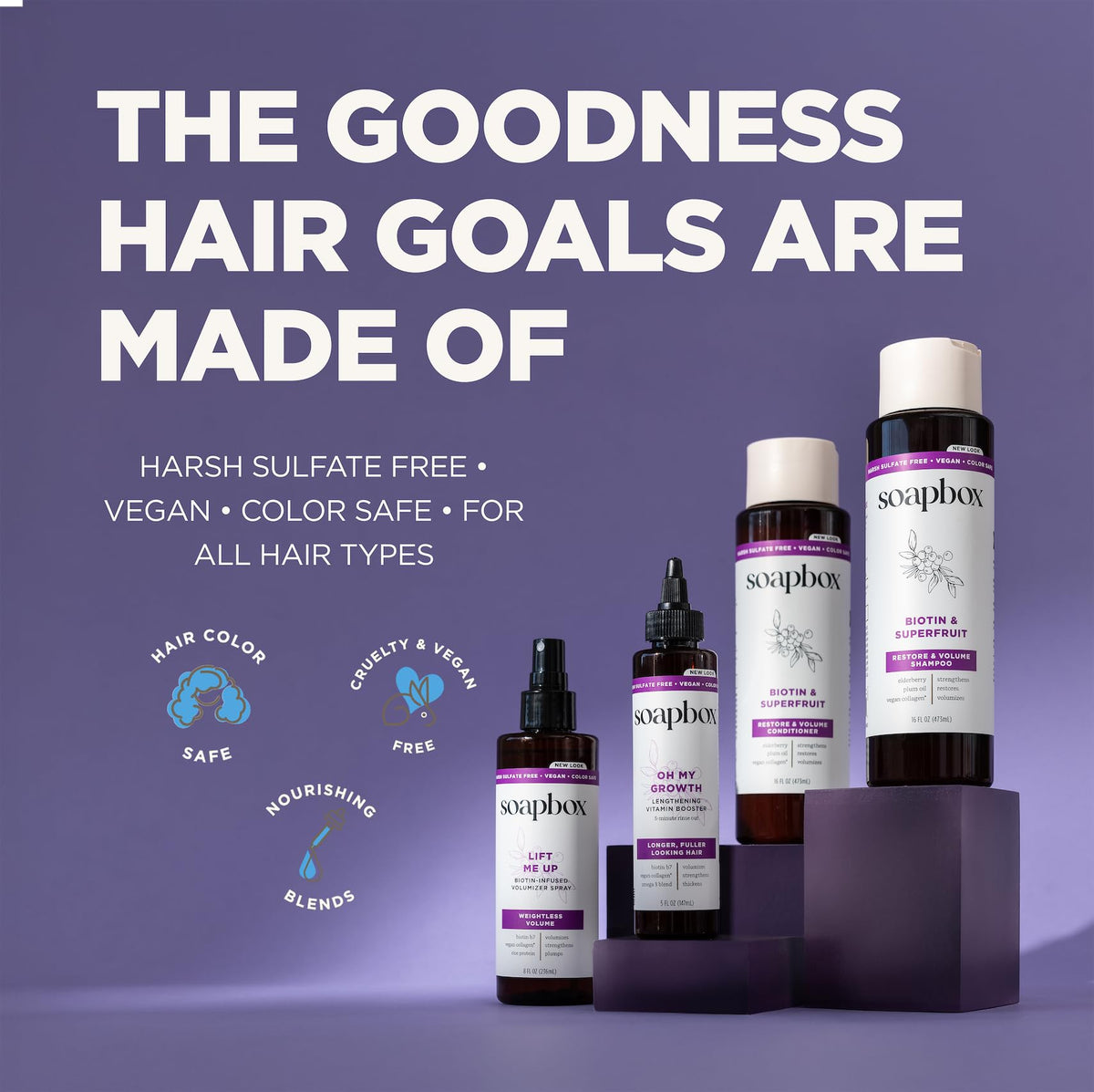 Soapbox before and after hair comparison showing added volume