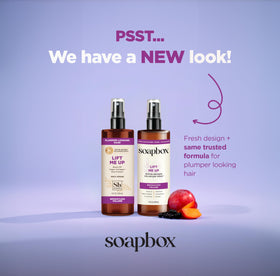 Soapbox close-up of spray texture highlighting lightweight coverage