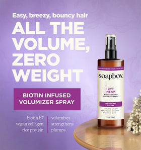 Soapbox bottle in hand illustrating size and easy everyday use