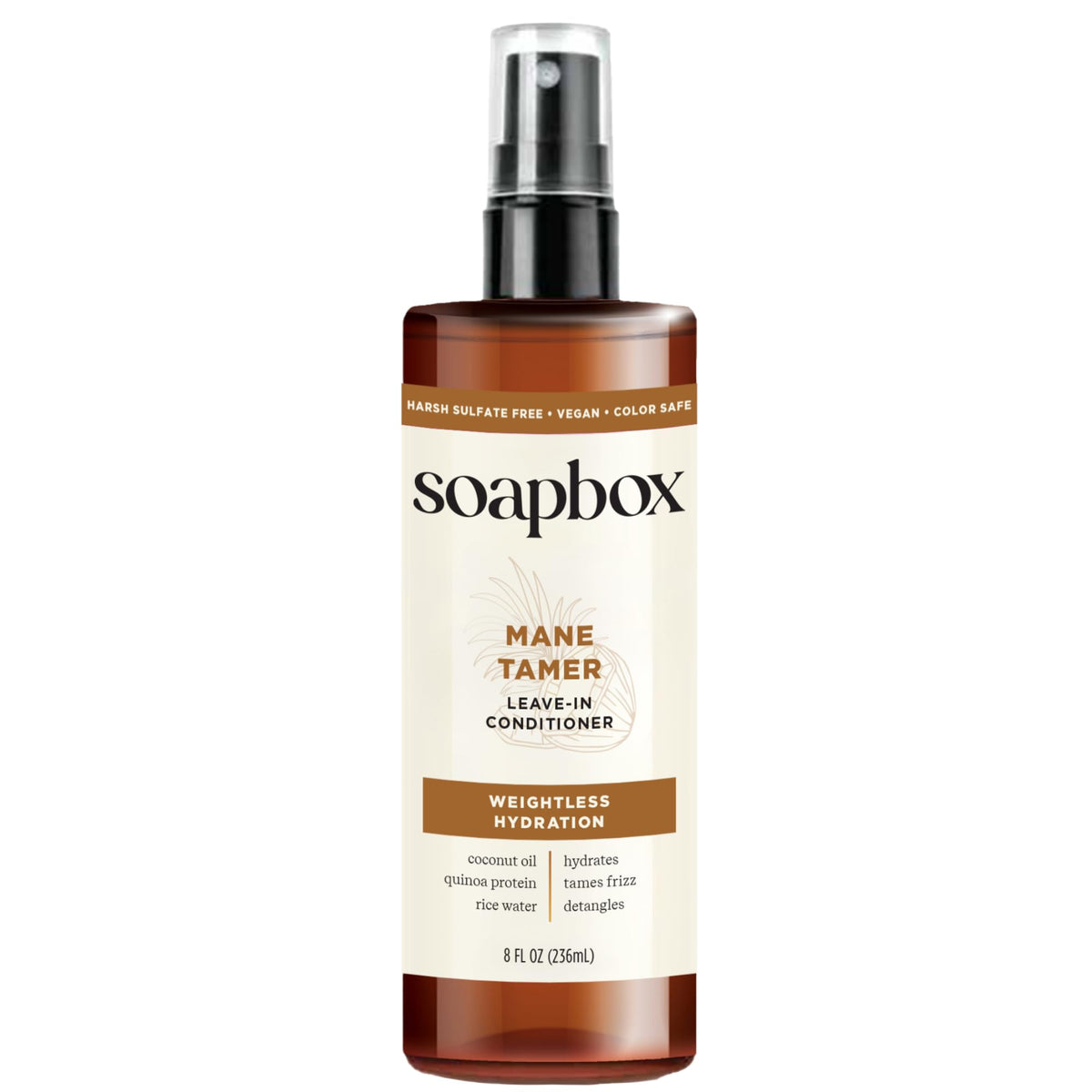 Soapbox bottle front packaging showing label and size