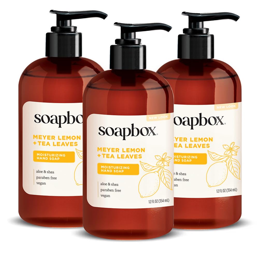 Soapbox bottle front packaging showing scent and clean design benefits