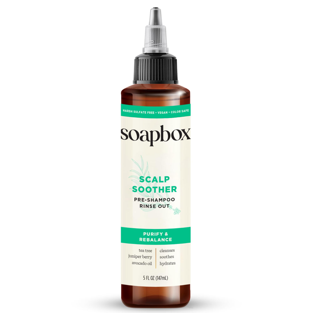 Soapbox Scalp Soother front packaging showing product and label benefits