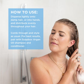 Soapbox 5oz serum beside ruler showing size and travel-friendly benefit