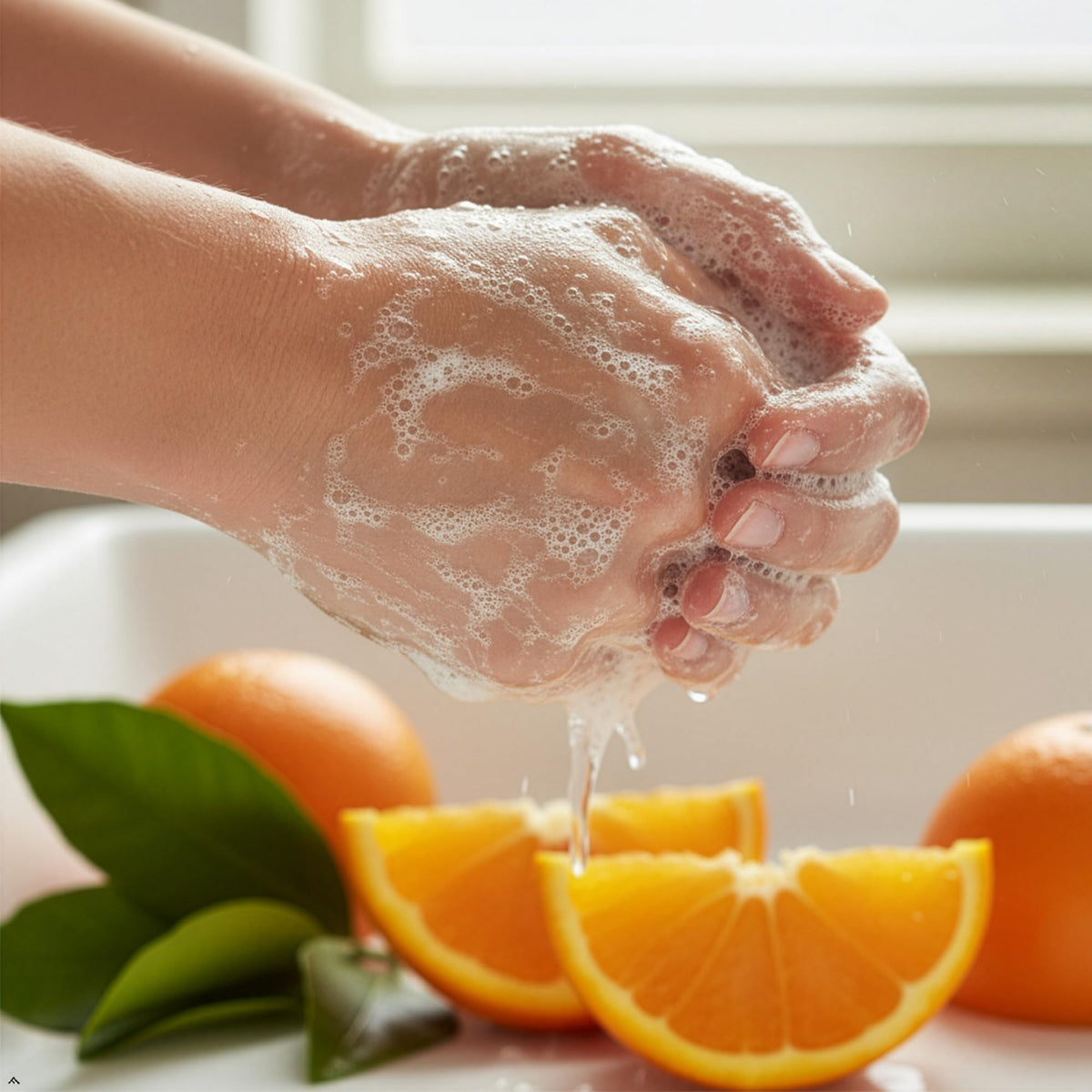 Soapbox creamy lather texture on hand showing nourishing foam