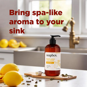 Soapbox lathered foam on hand demonstrating gentle moisturizing benefit