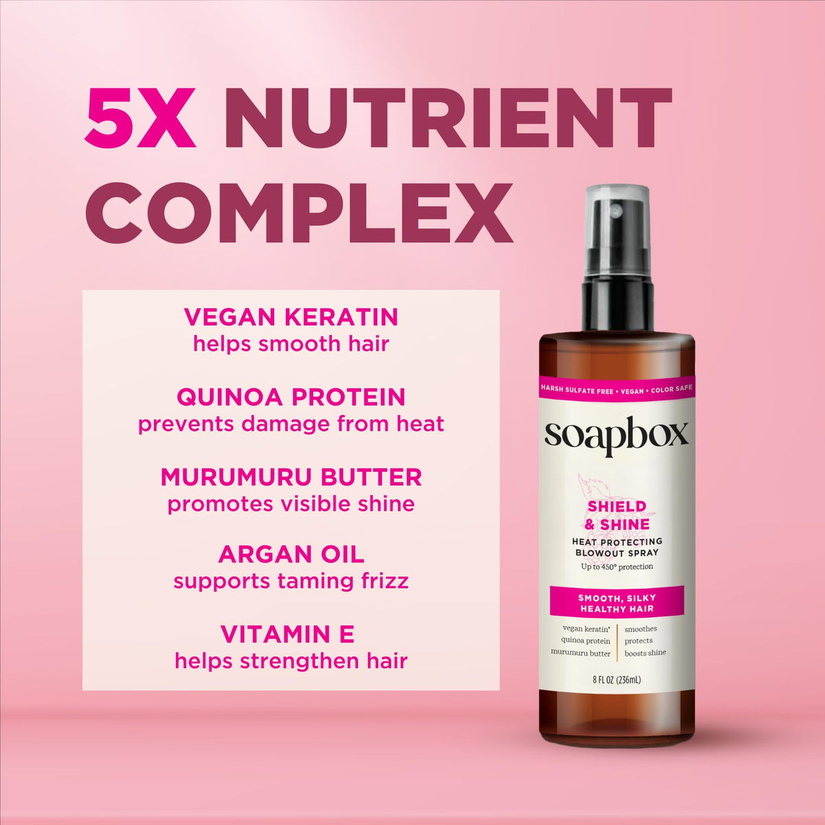 Soapbox spray texture on hair showing lightweight finish and smoothness