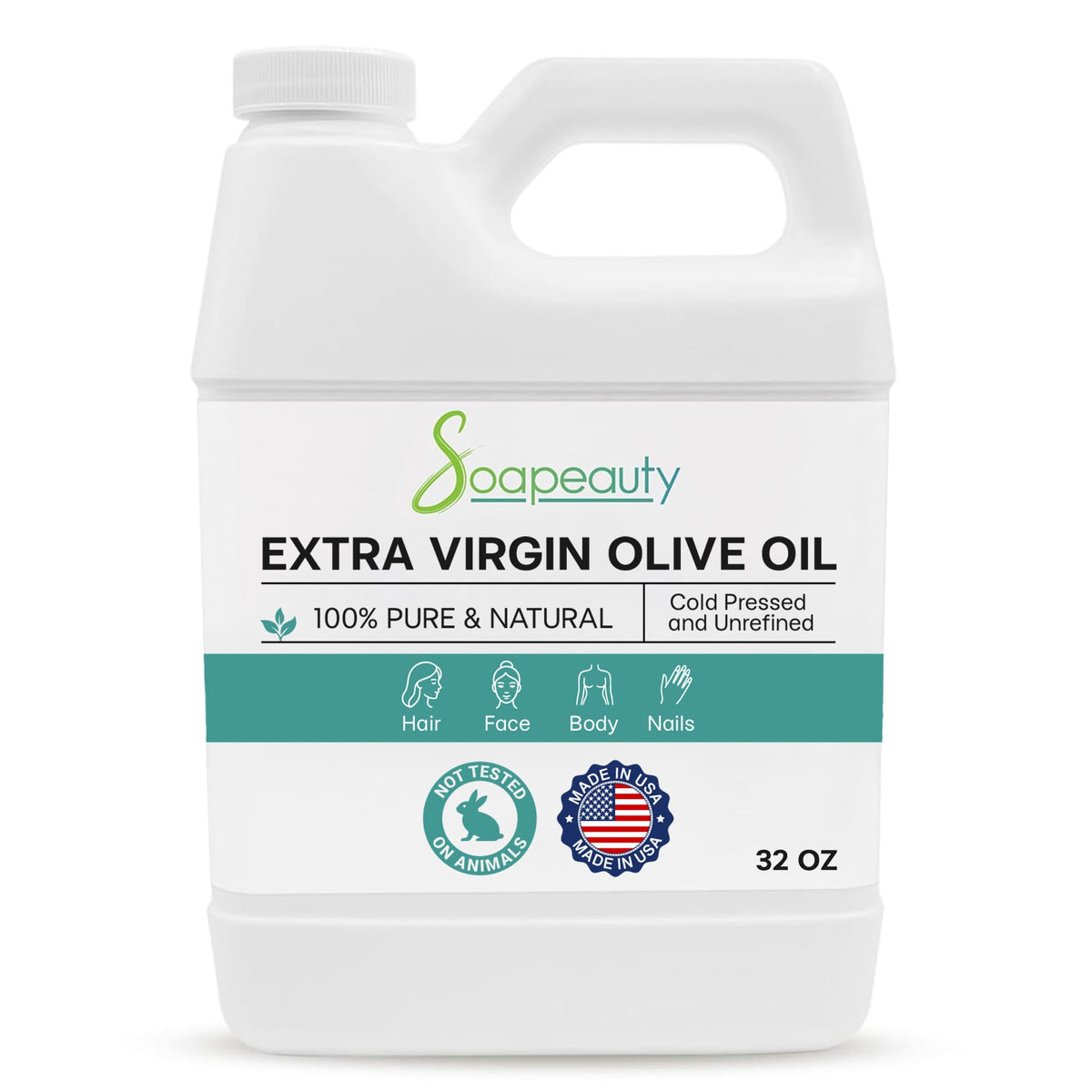 Soapeauty front label view showing product and purity benefits