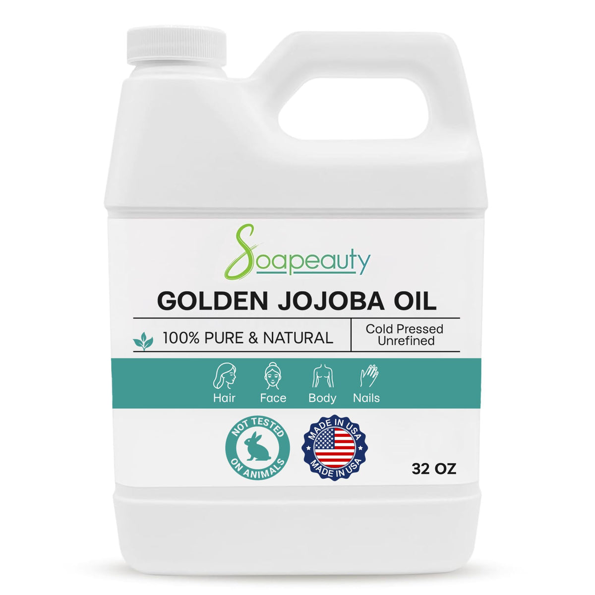 Soapeauty jojoba oil staged in bathroom for daily routine and sustainable care benefit