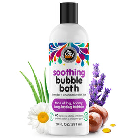 So CoCozy bottle front showing lavender chamomile scent and fun bubbles benefit