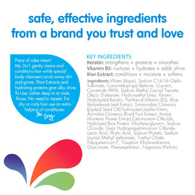 SO COZY kiwi, keratin and vitamin B5 display showing nourishing ingredient benefits