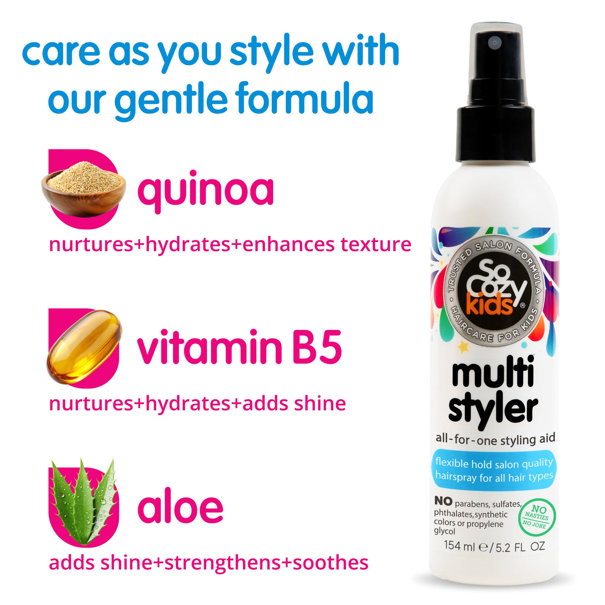 SoCozy quinoa and aloe ingredients illustrating nourishment benefits